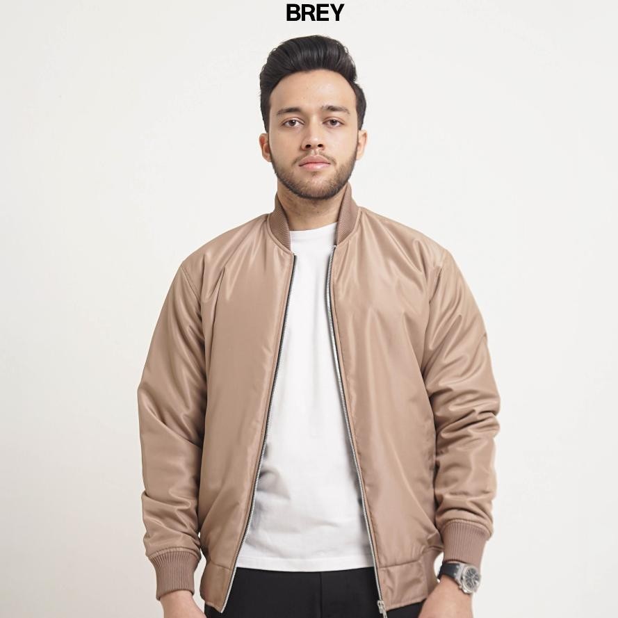 Jaket Pria Keren Pria Bomber Khaki Jacket Parasut Dbreaker Anti Angin Cowok Cowo Keren Basic Simple 