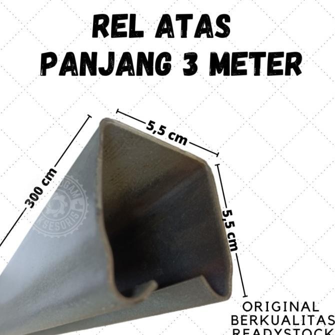 Rel Atas Besar Pintu Besi Rel Henderson Pintu Lipat Sliding - 3 Meter