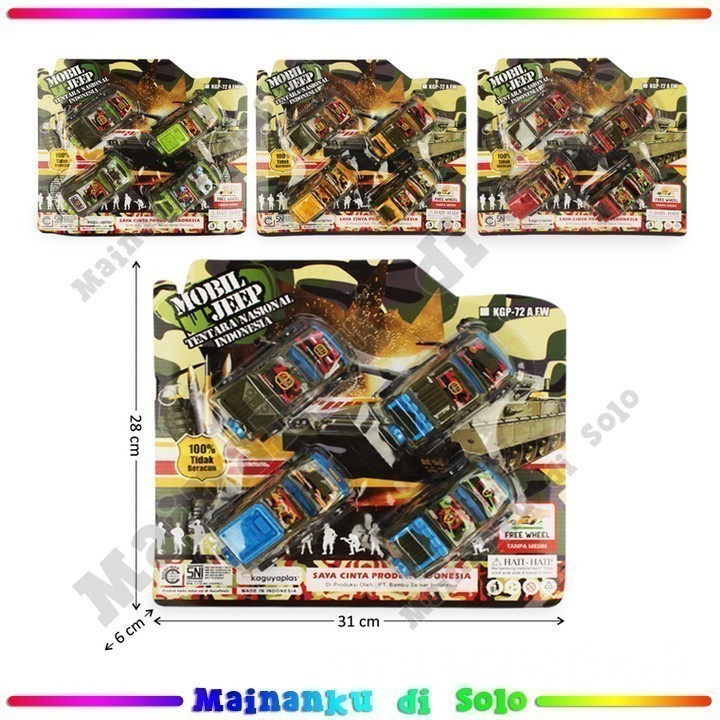 [Mainanku] Mainan Mobil Jeep Tentara 4 Pcs Mobil Jeep