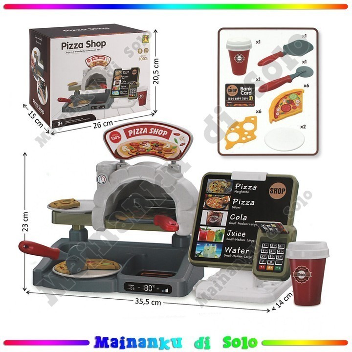 [Mainanku] Mainanku Toko Makanan Pizza & Daftar Menu & Mesin EDC B/O Suara Pizza Shop