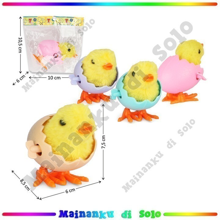 [Mainanku] Mainan Animal W/U Ayam + Cangkang Telur W/U Toys 4 Warna