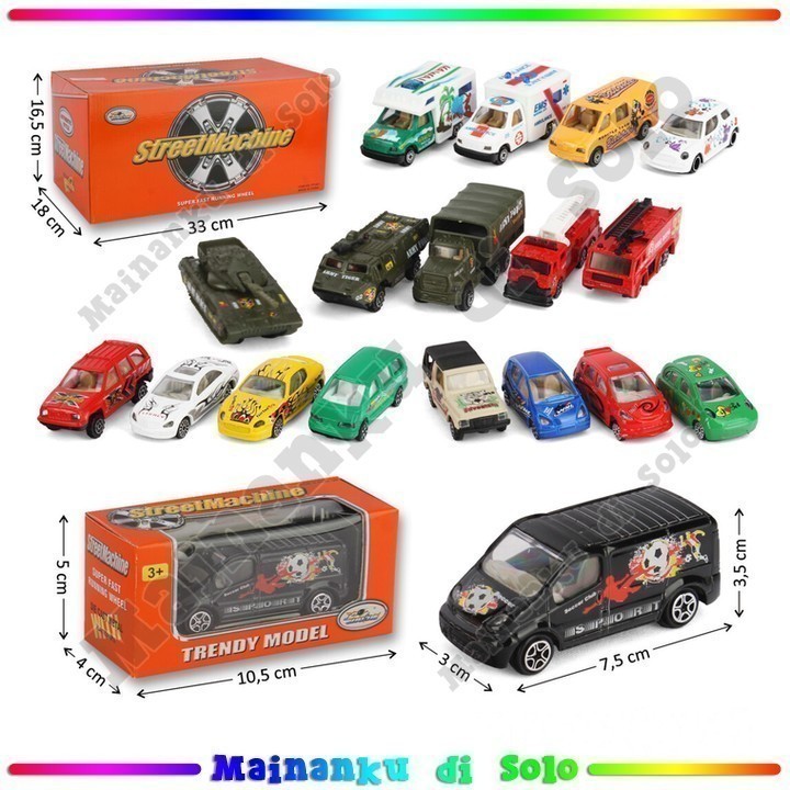 [Mainanku] DIECAST Mobil Street Machine Trendy Model Mainan Metal Koleksi Miniatur