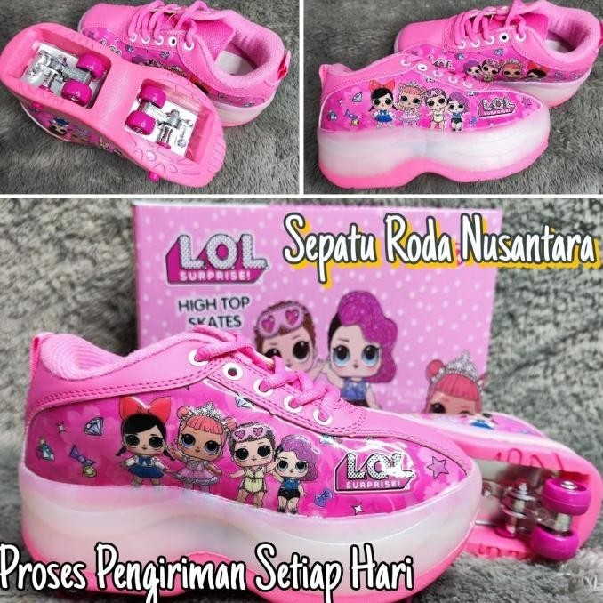 Sepatu Roda 4 Anak Led Roller Shoes / Sepatu Roda 4