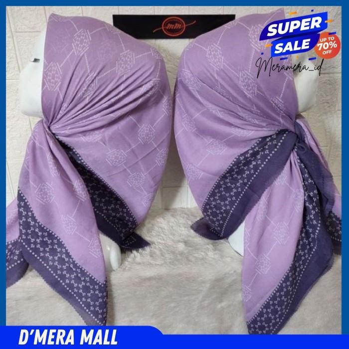 HIJAB SEGI EMPAT VOAL EKSKLUSIF MOTIF LUNN UNGU KERUDUNG JILBAB MURAH