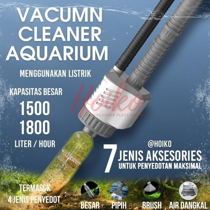 Elektrik Vacuum Aquarium Sifon Sipon Pembersih Penyedot Kuras Air Ikan