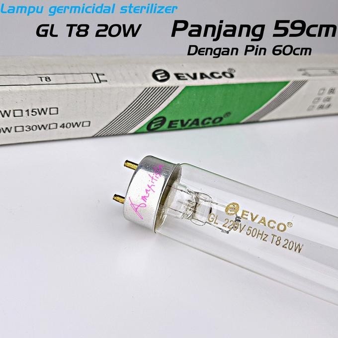 Lampu Uv Uvc Germicidal Sterilizer T8 20W 60Cm Evaco Filter Air Kuman