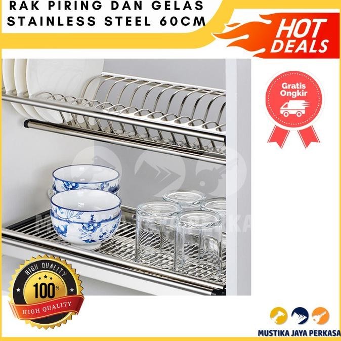 Rak Piring Rak Gelas Rak Piring Stainless 60 Cm