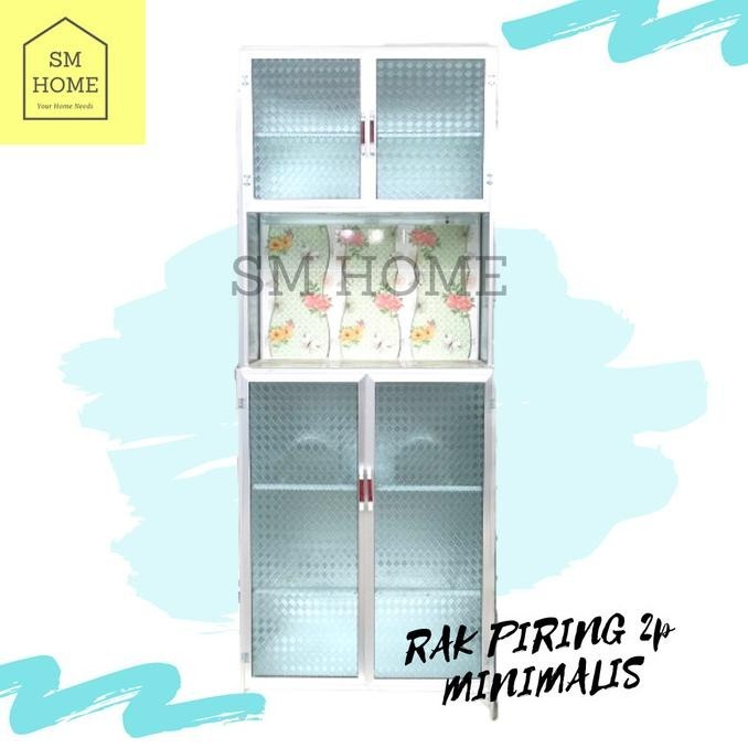 Rak Piring Aluminium 2Pintu Mini Ekonomis