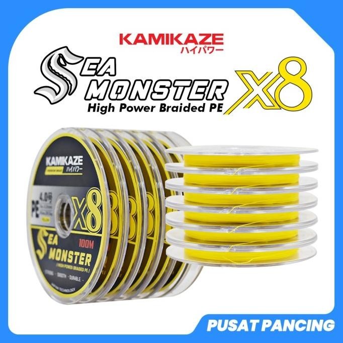 KAMIKAZE Snar Pancing Pe SEA MONSTER X8 (YLW) 100M Connecting
