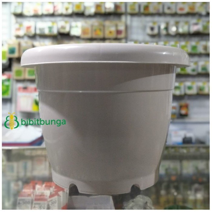 Kualitas terbaik] Pot Ruby Gentong JM 35 Putih Tanaman Hias Bunga Plastik Ukuran Besar