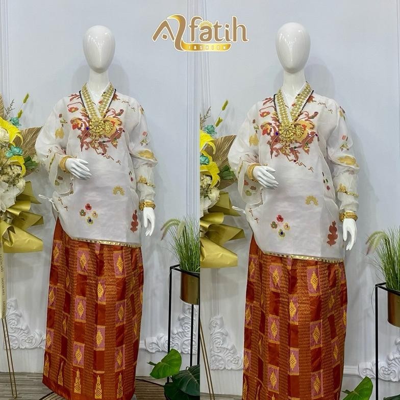 Gd-90 Baju Bodo Lakbu Modern Organza Sultan Sulam Bordir Lagosi Adat Bugis Makassar Pesta Racun Shop