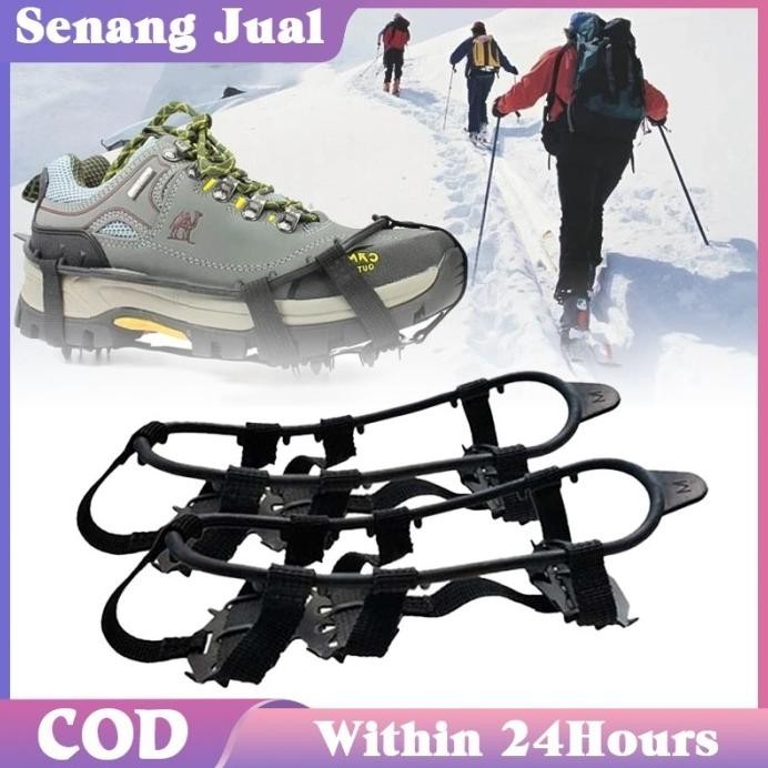 24 GIGI ALAS SEPATU MENDAKI ANTI SLIP SEPATU SALJU ALAS SHOES ICE ANTI