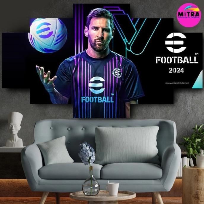 1 Set Pajangan Hiasan Dinding Poster Pes 2024 Rental Ps 5Pcs