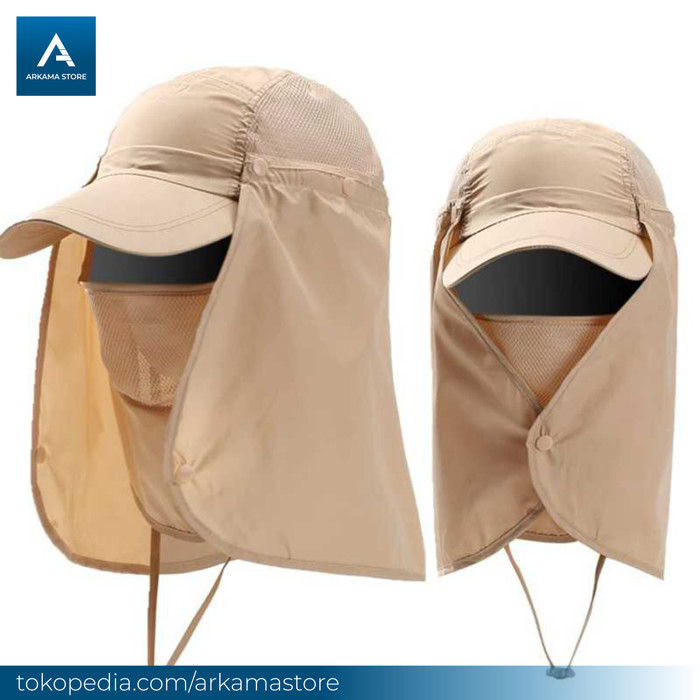 Flymall Topi Pancing Topi Gunung Pria Tentara Jepang Anti Uv Matahari