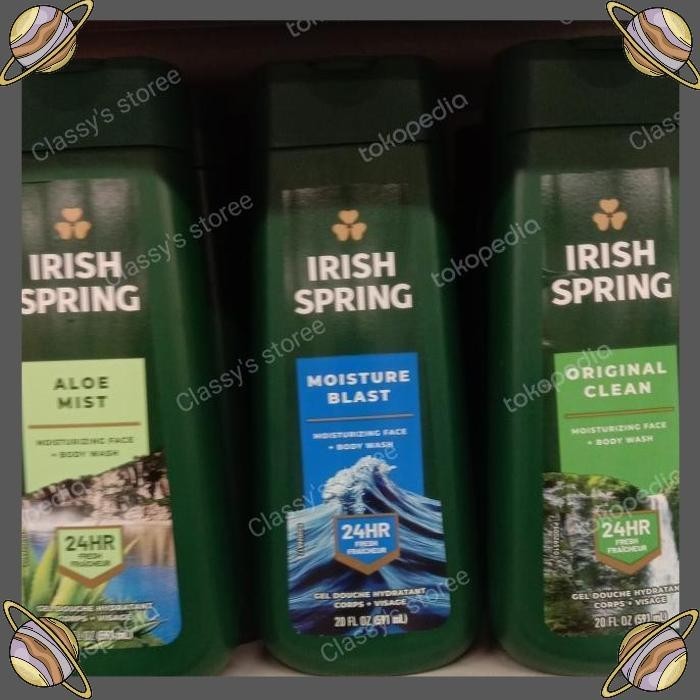 

[CLS] IRISH SPRING BODY WASH/ORIGINAL/MOISTURE BLAST/ALOE MIST/591 ML