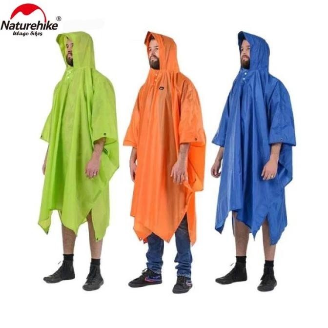 jas hujan ponco NATUREHIKE NH17D002 20D 210T raincoat poncho 3in1