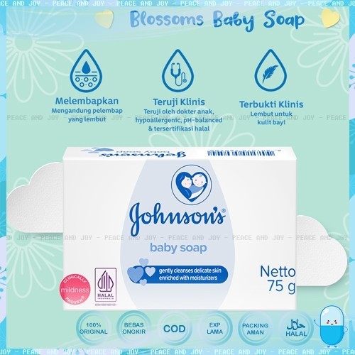 JOHNSONS BABY SOAP 75 GR  BIRU DIJAMIN ORIGINAL