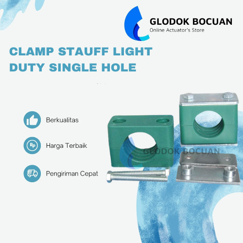 20MM Clamp Stauff Pipe Tubing Hydraulic Klem Pipa Hidrolik Light Duty Single Hole Size 20 MM