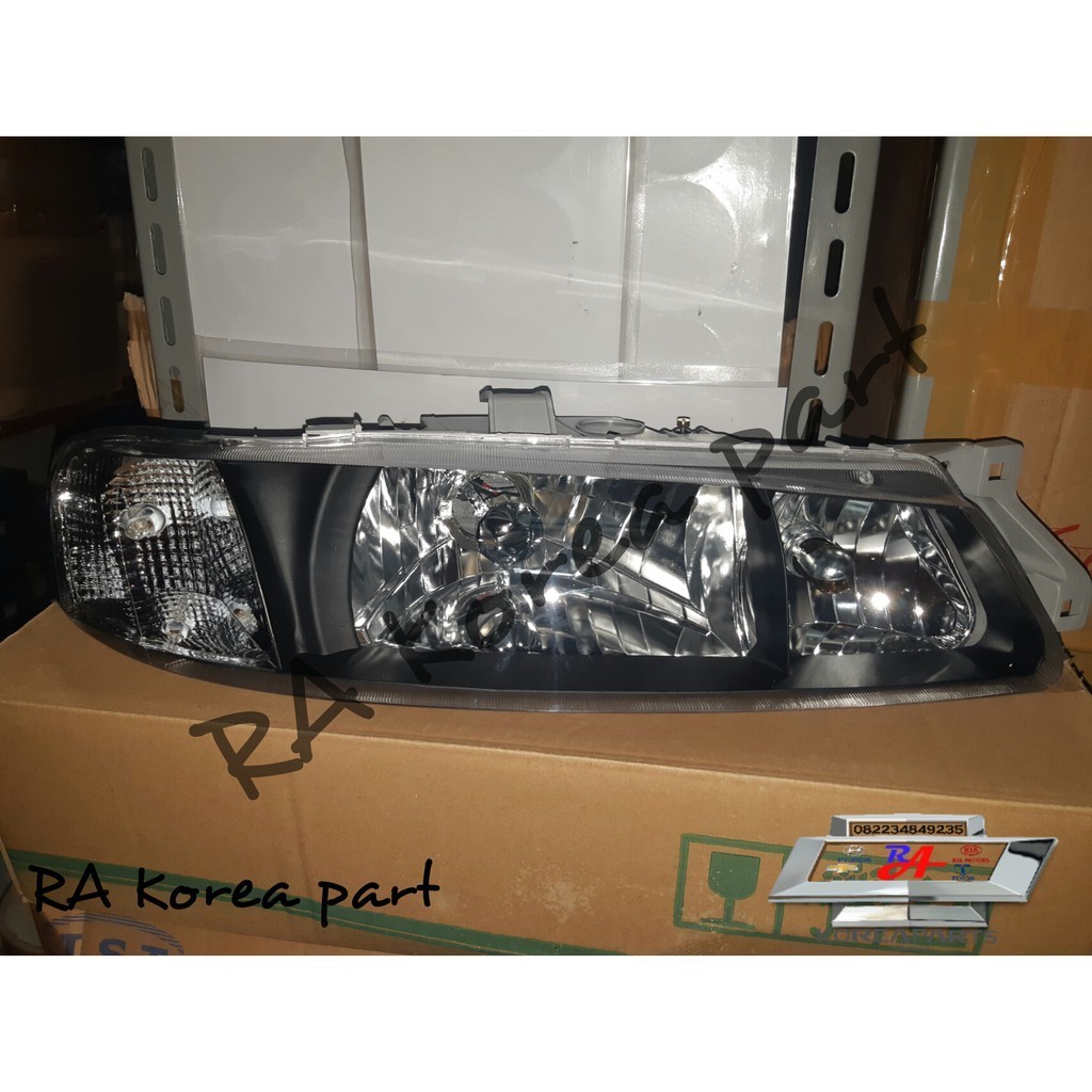 Lampu Depan Timor Crystal Head Lamp Kia Headlamp Hitam Kristal Black Smoke