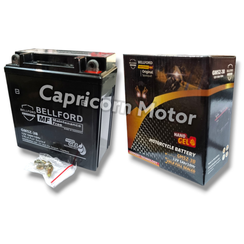 AKI GRAND KERING GM5Z3B BELLFORD MIO LAMA JUPITER MX SATRIA 2T SMASH SHOGUN 110 KAZE GM5Z-3B 12V5Ah/
