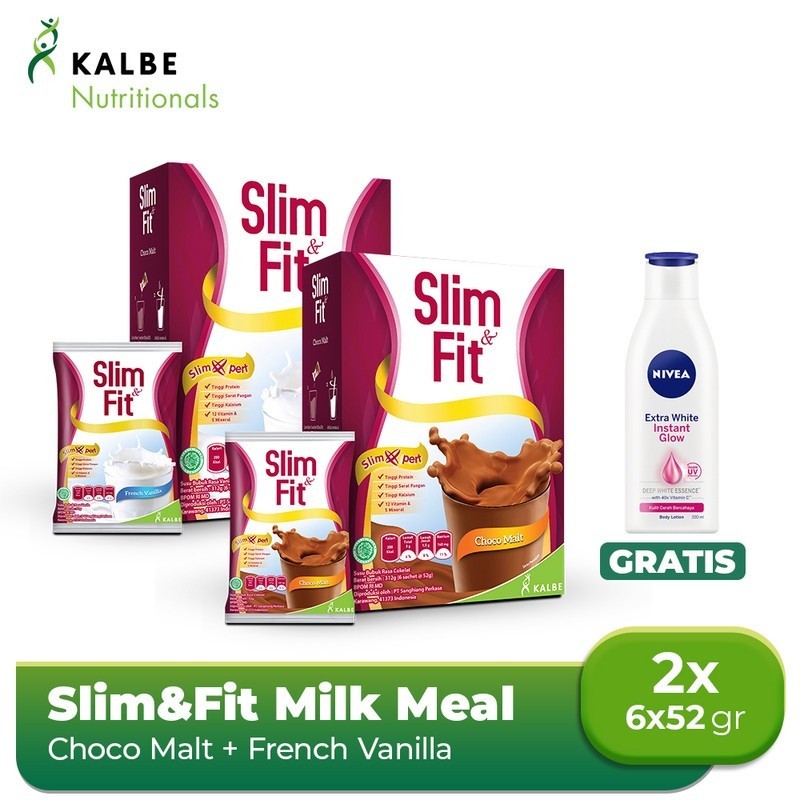 Buy Slim&Fit Milk Meal Choco & French Vanilla Free Nivea Body Lotion