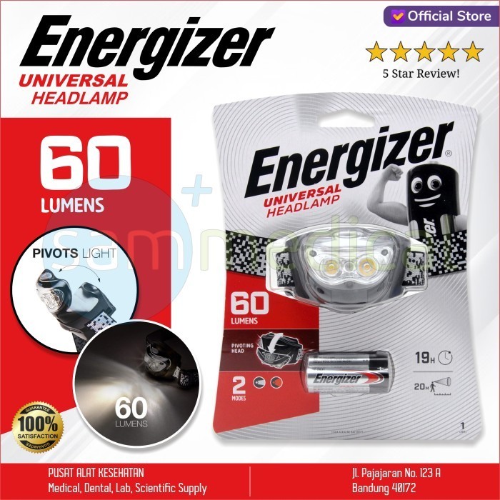 ENERGIZER 3 LED HEADLIGHT / UNIVERSAL HEADLIGHT 60 LUMENS