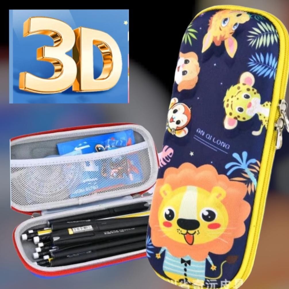 

ORIGINAL ITBEL - 3D Tempat Pensil Kotak Anak Kotak Pensil 3D Timbul Motif Kartun Lucu Koker Alat Tulis Sekolah Karakter Tempat Pulpen Resleting Import KT78