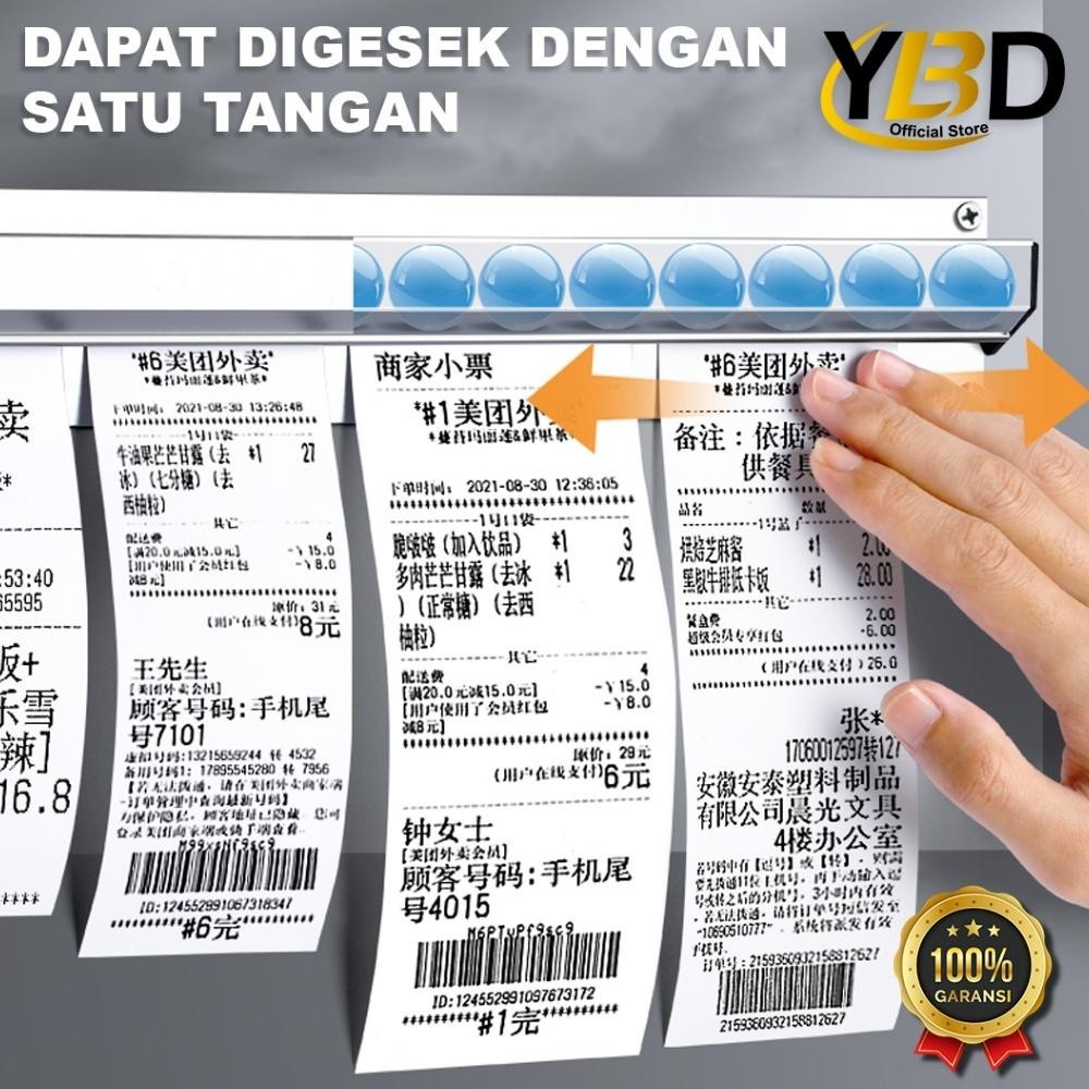 

SPECIAL Bill Holder/ Receipt Holder/ Capitan Nota Stainless 45x6 cm/60*6cm/90*6cm / Alat Takeaway dapur / Receipt Holder / Penjepit Kertas Bon Bill Tab Grabber Aluminum Bill Holder Restaurant Getra Cafe / bill holder restaurant -79