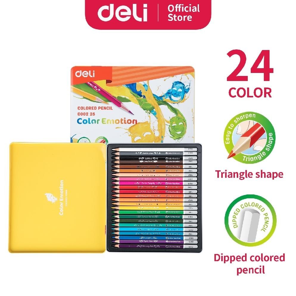 

Big Sale Deli Pensil Warna Halus 24 Warna Bentuk Segitiga Ergonomis Ec00225 Murah
