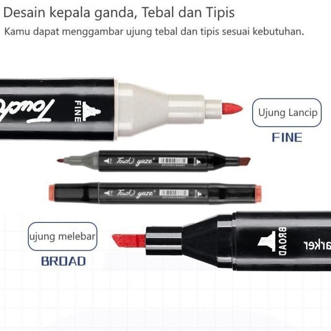 

Super Murah Set Colour Marker Pen, Touch Spidol Marker 2 Sisi, Set Spidol Berwarna Hig Quality