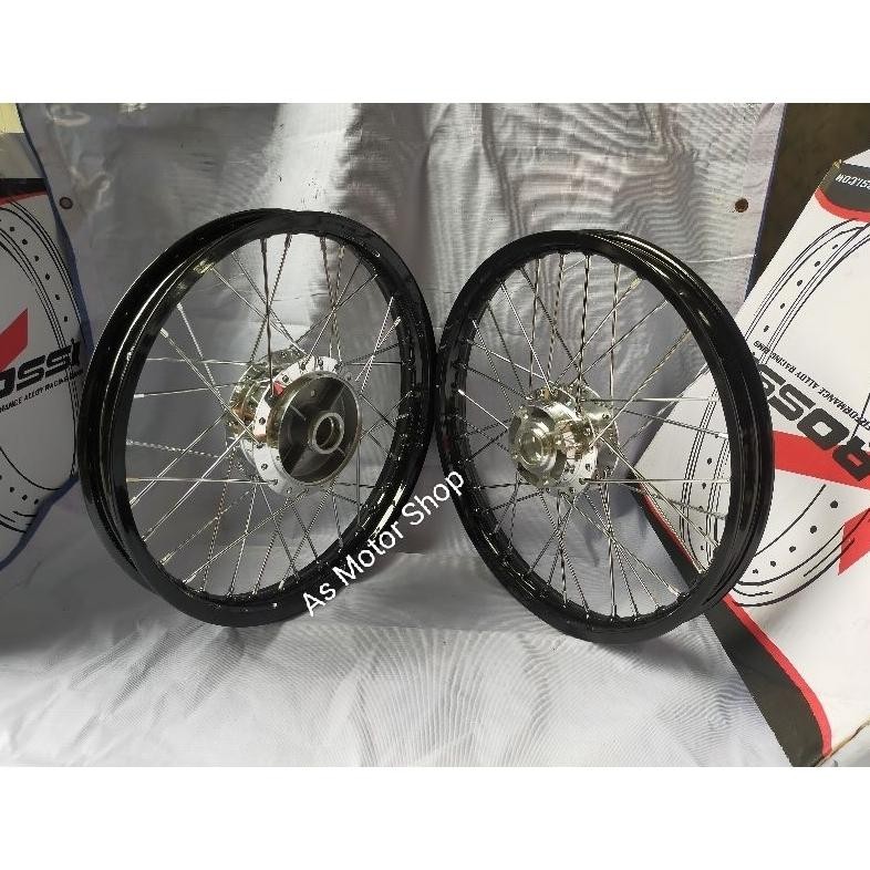 DFR VELG SET ROSSI HITAM GLOSSY 140 160 RING 17 TROMOL SET SUPRA X 125 KARISMA REVO FIT REVO ABSOLUT