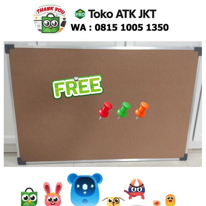 

Corkboard Soft 60x90 cm Polos Papan Pin Board Cork Board 60 x 90 cm