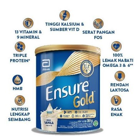 

ENSURE GOLD RASA VANILA 380gr - susu lansia - lanjut usia