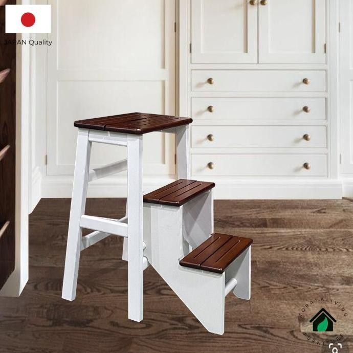 TORAYA Tangga Lipat Kayu Estetik Kursi Lipat Minimalis Murah SCH-60 E88A