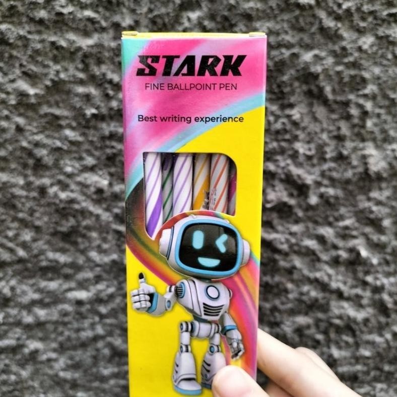 

gd-8 [12PCS/ LUSIN] Pen STARK ulir/ kotak robot/ Pulpen Terlaris