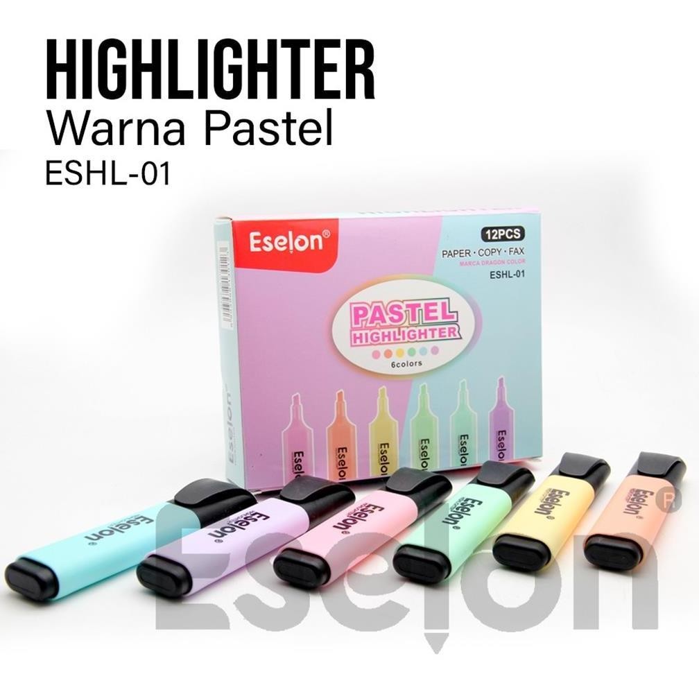 

gfd-6 12pcs Stabilo pastel / Highlighter / Stabilo Eselon ESHL-01 Berkualitas