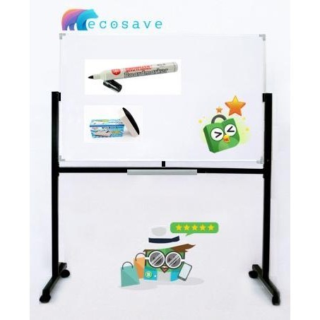 

Whiteboard Standing NonMagnet 120 x 180 EcoSave Papan Tulis Ori Murah