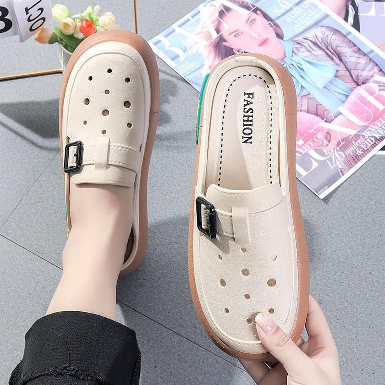 VIRAL Sepatu Sandal Wedges Wanita Jelly Gesper terbaru 2023 KU09