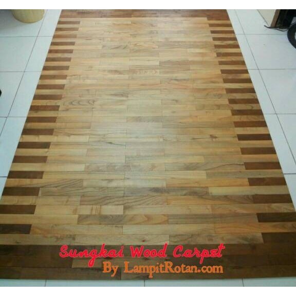 Asna 140X200 Lampit Kayu, Tikar Kayu Sungkai, Karpet Kayu