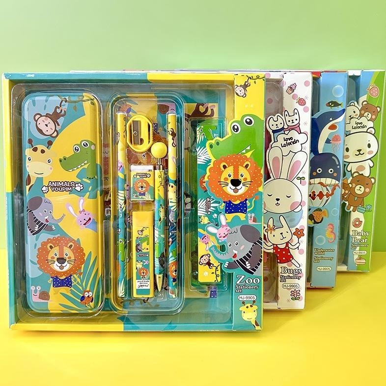 

ORIGINAL Set Kotak Hadiah Hewan Kartun 7-In-1 Set Alat Tulis Kotak Pensil Kotak Alat Tulis Souvenir Hadiah Sekolah Buku Catatan Mesin Rautan Pensil gf-5