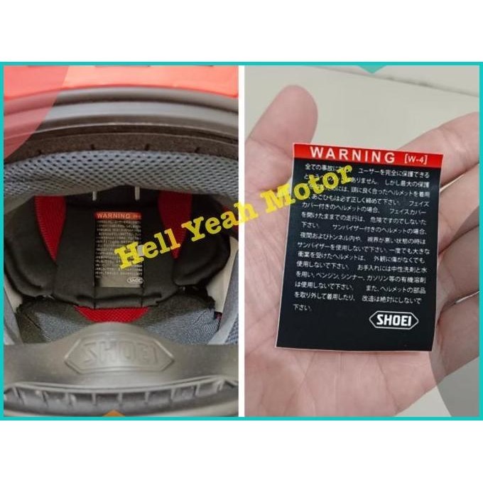 Label Warning Clone Shoei X14 X12 Scott Rx7 helm Ala ala 1:1 premium 8