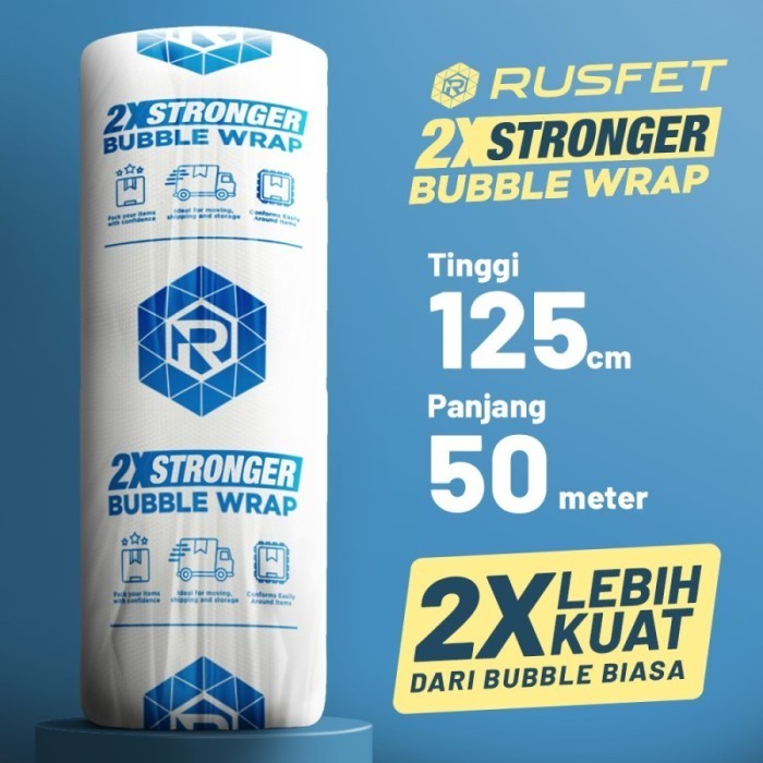 

BRG BARU Bubble Wrap Bening Rusfet 125cm x 50m/Bubble Wrap Bening Tebal Premium