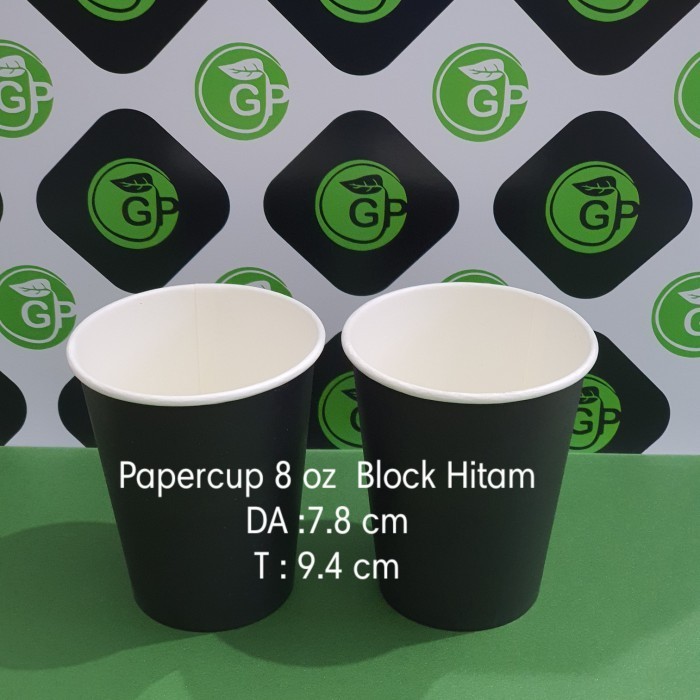 

HRG DISKON Papercup Printing Block Hitam 8 oz tebal 250 gsm ( isi 50 pcs)