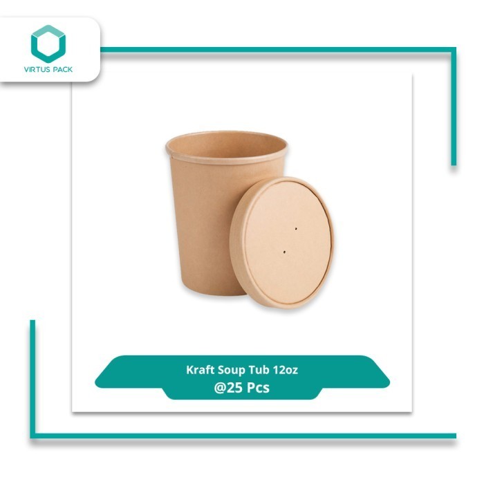 

HRG DISKON Virtuspack/EcoFriendly/MangkokKertas/PaperBowl/Kraft SoupTub 12Oz/25pc