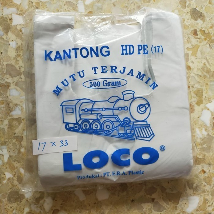 

HRG DISKON Kantong Plastik Kresek Loco Tebal Putih 500 gram ukuran 17/24/28/35/40