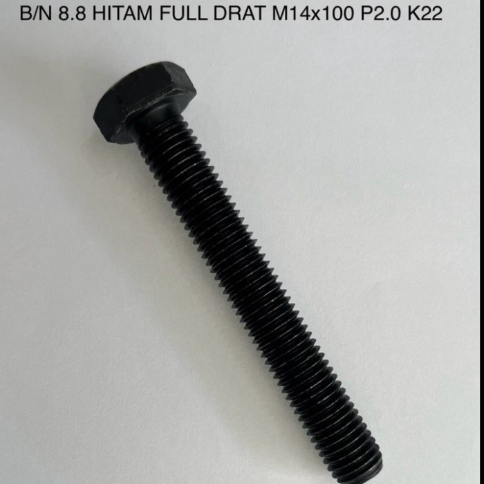Baut Mur Baja 8.8 Full Drat M14x100 (Kunci 22)
