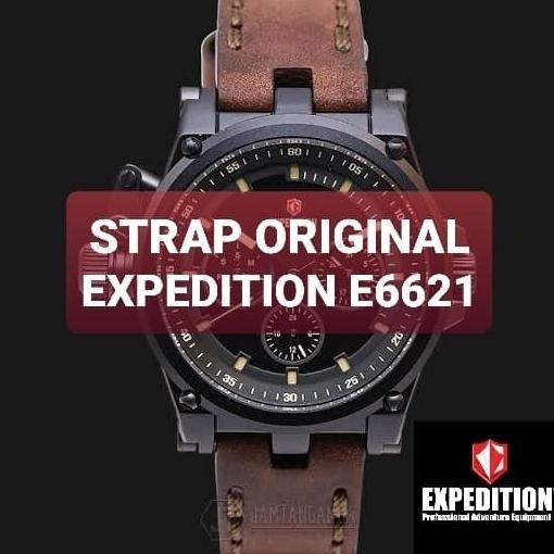 STRAP KULIT TALI JAM EXPEDITION E6621 E 6621 ORIGINAL GENUINE LEATHER