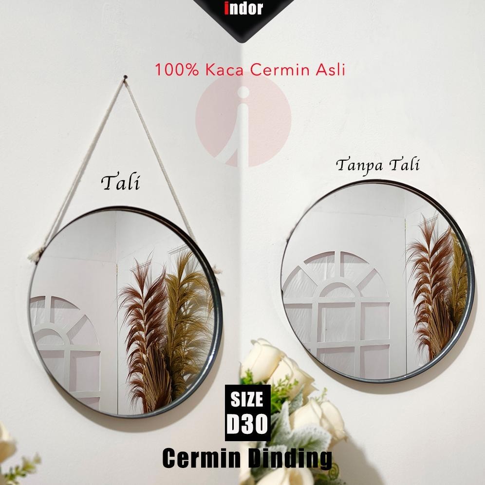 BisaCod Indor.Id Cermin Bulat Aesthetic Dinding D30Cm - Cermin Bulat Murah - Cermin Bulat Minimalis 