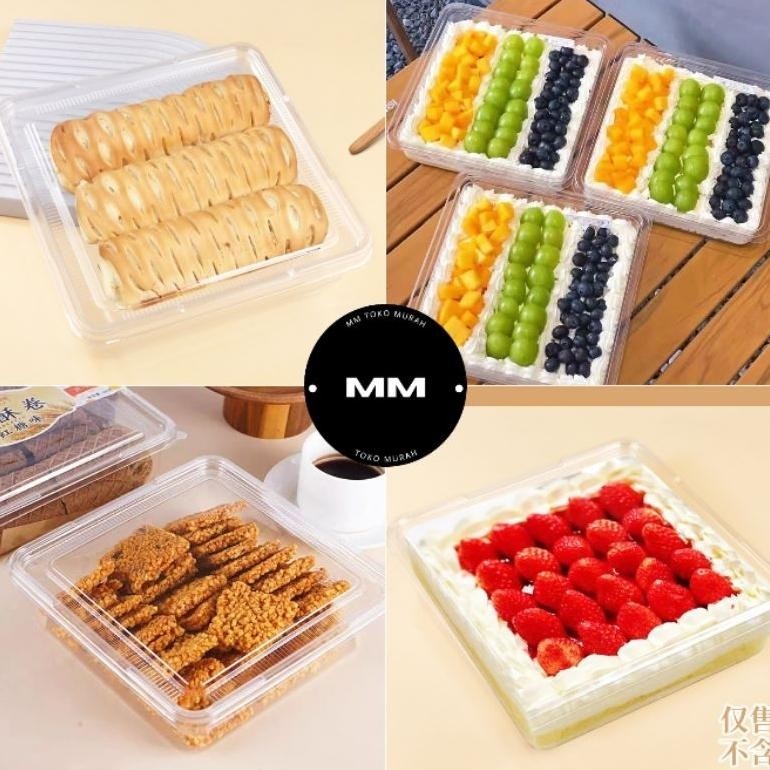 SALE 10pcs tray mika kue besar 21cm box kotak mika dessert cake mika tiramisu