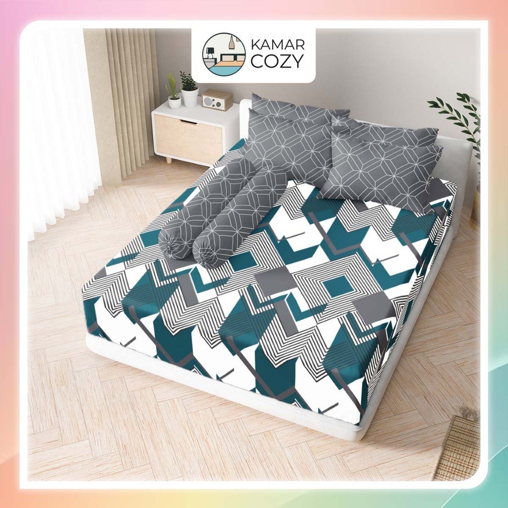 Sprei Kintakun Set Fitted 160x200 / 180x200 B4 Zelinda Queen / King Bantal 4 guling 2 Dluxe Aestheti